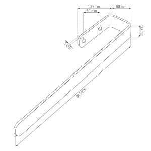 SOTECH Handtuchhalter PAN 340 mm Echt Edelstahl