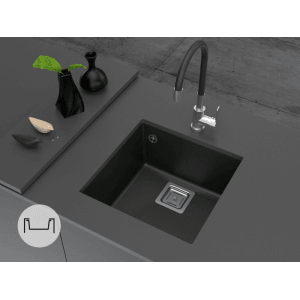 Miló Einbauspüle Granitverbundstoff Qubo 44 Schwarz