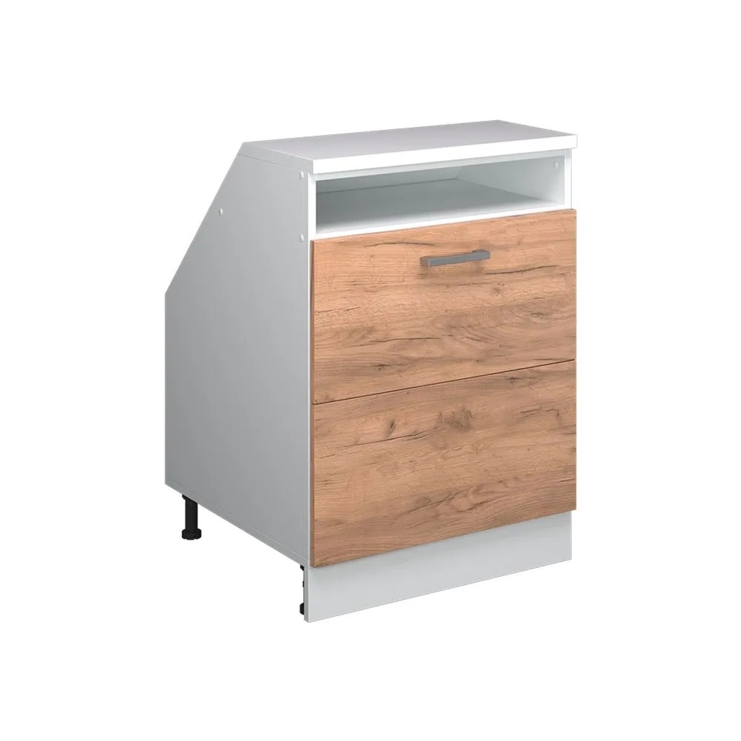 Vicco Küchenschrank für Dachschrägen R-Line Goldkraft Eiche 60 x 82 mit 2 Schubladen Schrankkorpus 60 cm Tiefe Art Nr 60267