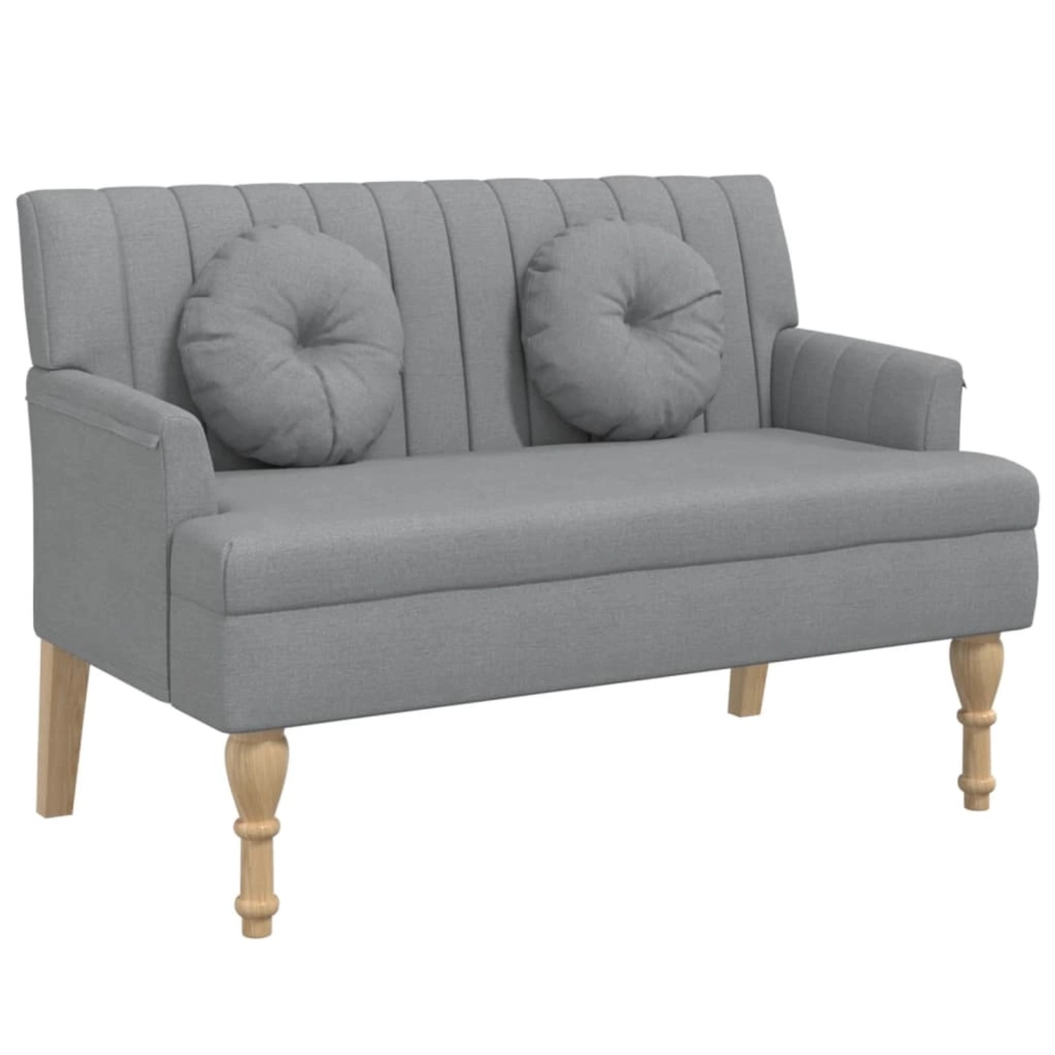 vidaXL Sitzbank mit Kissen Hellgrau 113x64,5x75,5 cm Stoff 372130