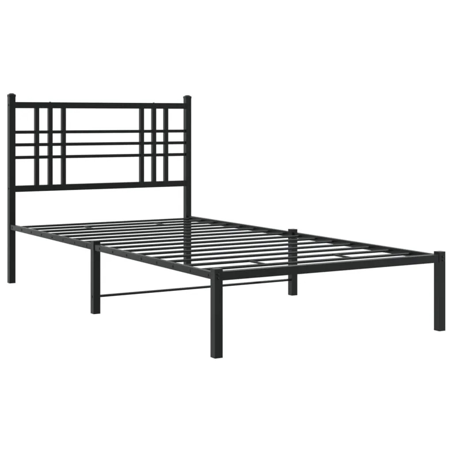 vidaXL Bettgestell mit Kopfteil Metall Schwarz 100x190 cm 376318 günstig online kaufen