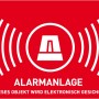 Abus Warnaufkleber für Alarmanlage, rot mit Alarmsymbol.