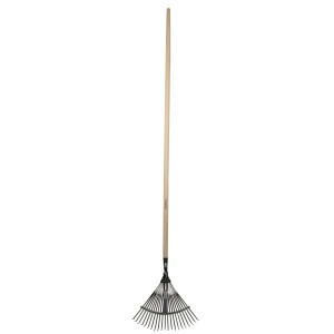 Verstellbarer Sonneck Laubbesen, verzinkt, mit Holzstiel. Ideal für die Gartenarbeit.