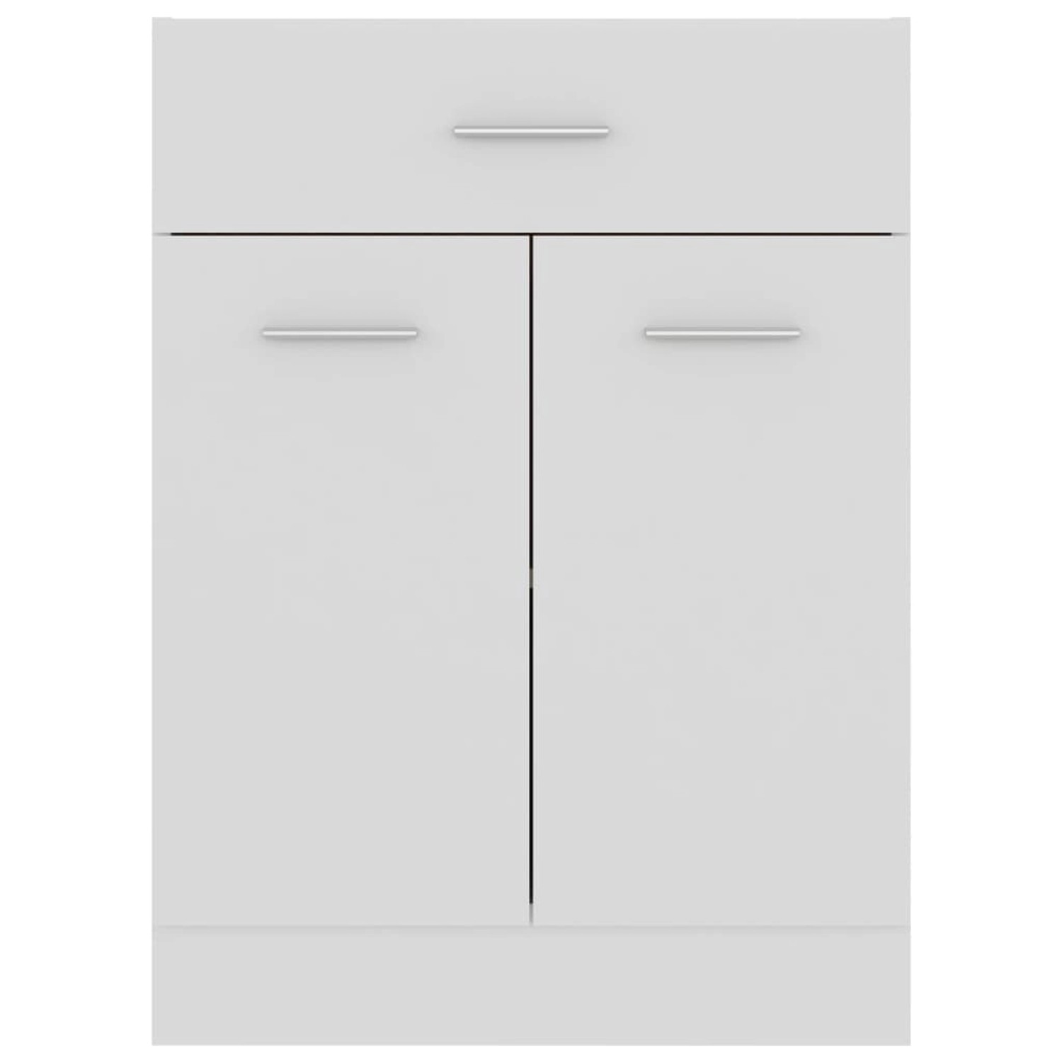 Weißer vidaXL Schubunterschrank (60x46x81,5 cm) aus Holzwerkstoff für die Küche.