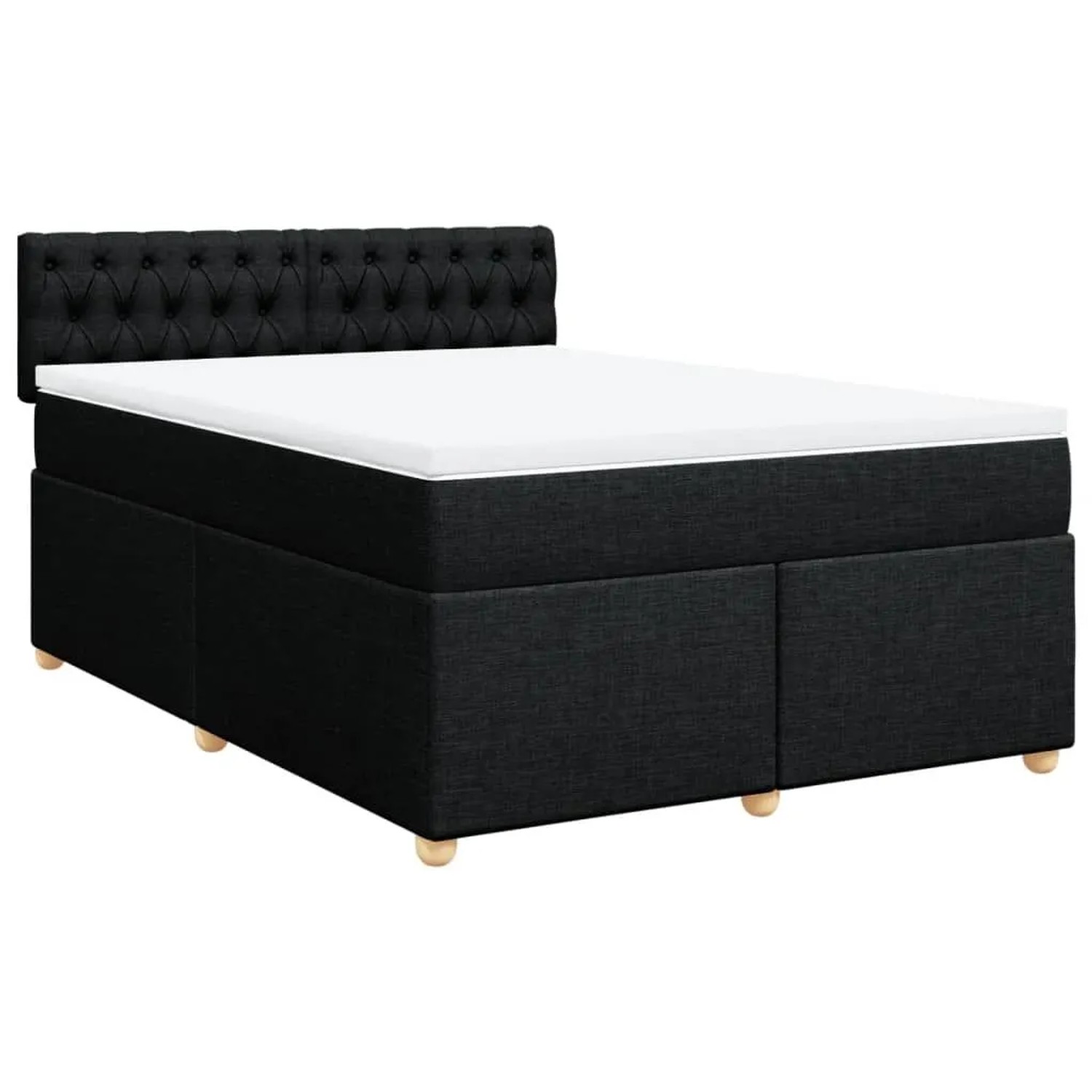 vidaXL Boxspringbett mit Matratze Schwarz 160x200 cm Stoff 3289040 günstig online kaufen