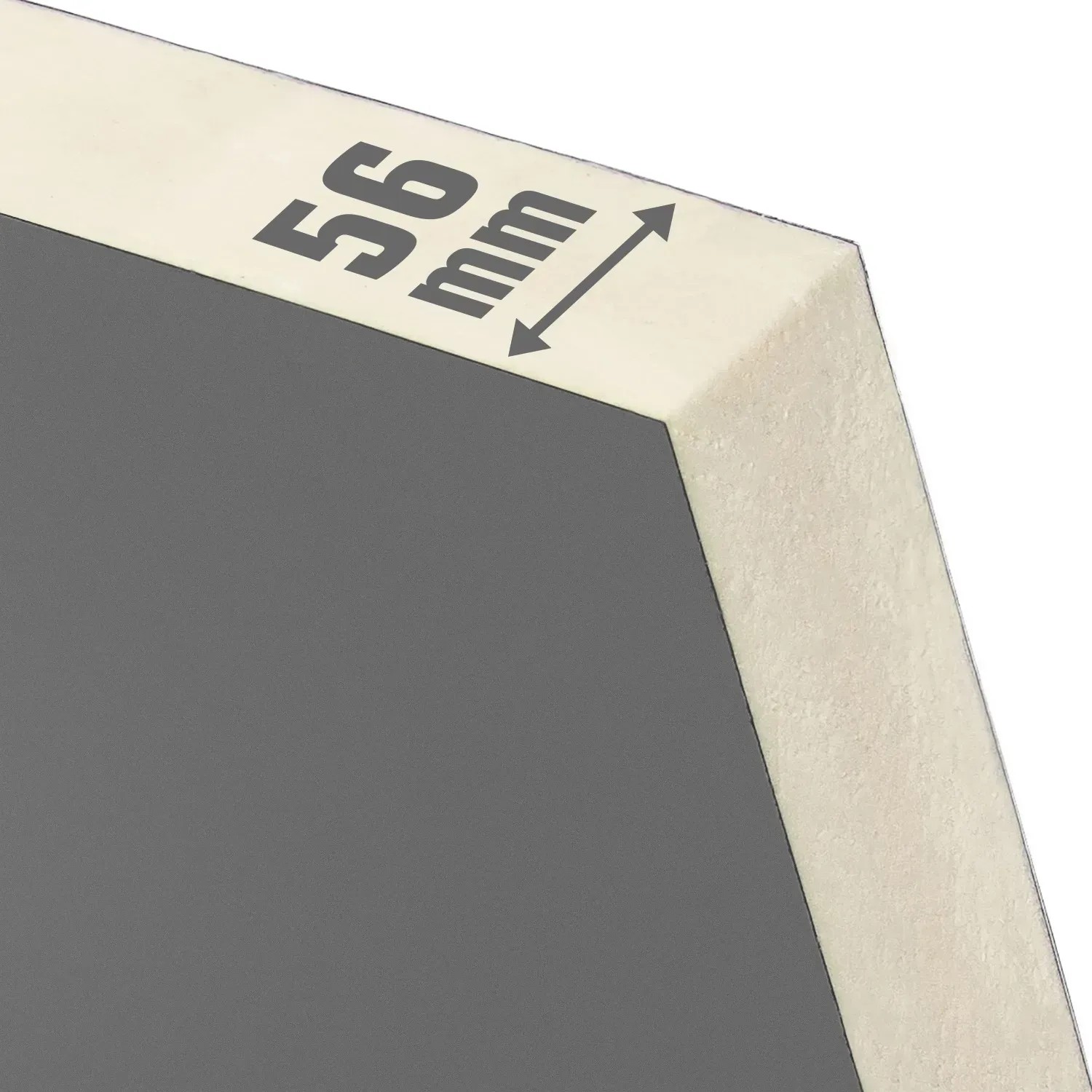 Detailaufnahme Stahl-Nebeneingangstür NS2 Anthrazit, Türblattstärke 56mm.