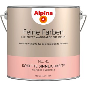 Farbeimer Alpina Feine Farben No. 41 Kokette Sinnlichkeit, puderrosa, edelmatt, 2,5 l.