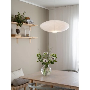 PR Home Yuni Pendelleuchte aus Reispapier, elliptisch, im skandinavischen Design.