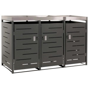 PROREGAL Mülltonnenbox 3er 125x198x84cm 80-240 Liter