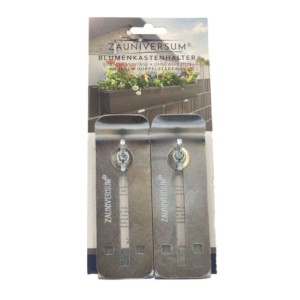 zauniversum Blumenkastenhalter verzinkt für Doppelstabzaun, werkzeuglose Montage.