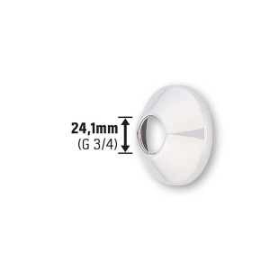 Verchromte Rosette mit Gewinde (G 3/4) für Wandarmaturen, Gewindefitting.