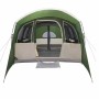Grünes Polyester-Campingzelt mit großem Eingang. Geräumiges Outdoor-Zelt, zusammenklappbar.