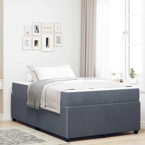 vidaXL Bettrahmen mit Matratze Dunkelgrau 120 x 200 cm Stoff 3398387