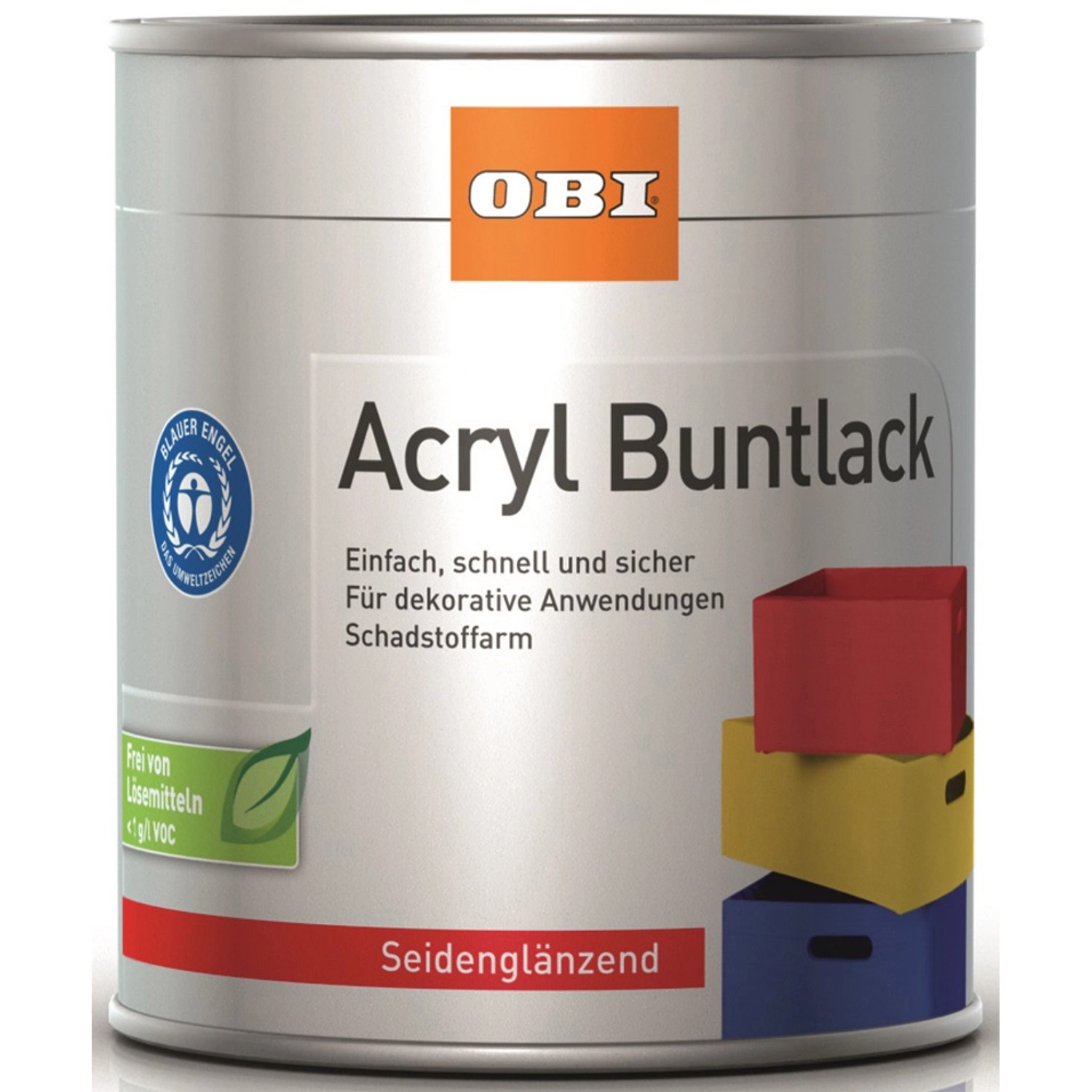 OBI Acryl Buntlack Silbergrau seidenglänzend 500 ml