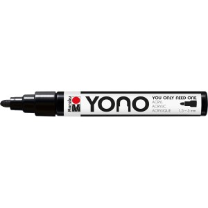 Marabu Yono Marker, 1,5-3 mm, Schwarz. Acrylmarker für Künstlerbedarf.