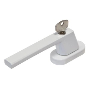 Abus Fenstergriff FG110 W, abschließbar, in Weiß mit Schlüssel für Riegel & Sperren.