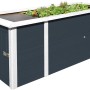 Weka Hochbeet mit Schrank in Anthrazit: Holz-Hochbeet mit Stauraum und Bepflanzung.