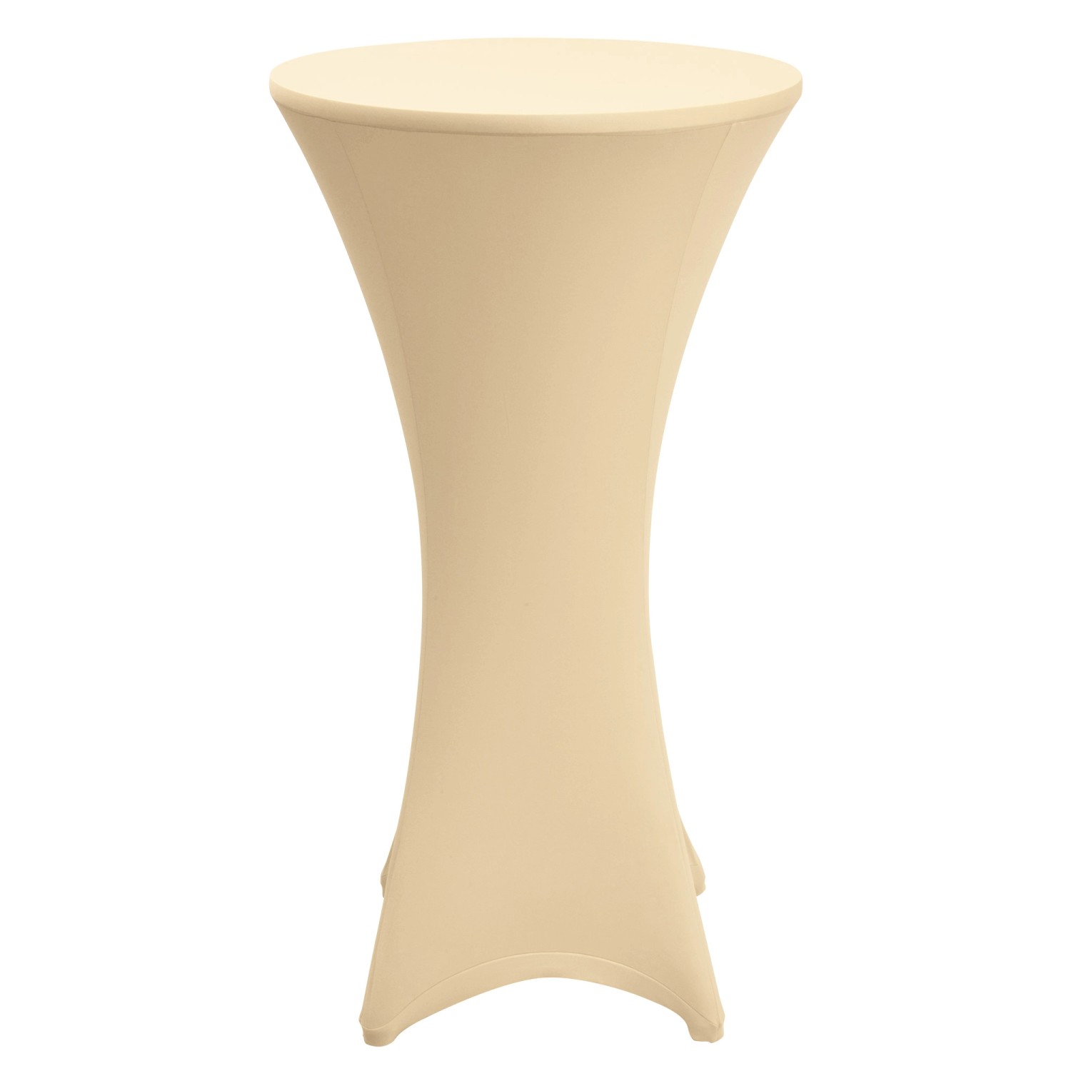 Beautissu Stehtischhusse Stella, Ø 80 cm, Creme. Stretch-Husse für Stehtische, ideal für Events und Feiern.