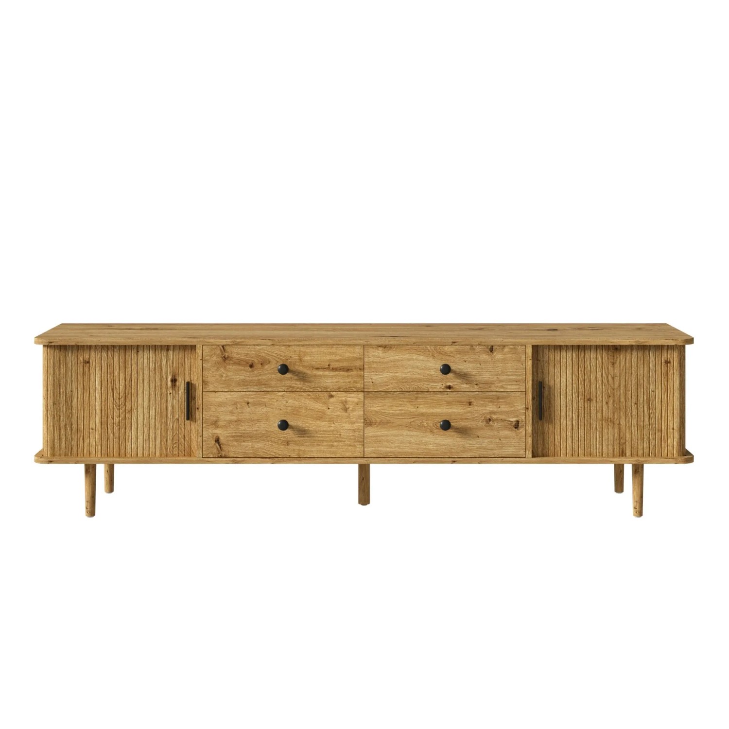 Merax TV Lowboard 165 cm 4 Schubladen 2 Schiebetüren Stauraum