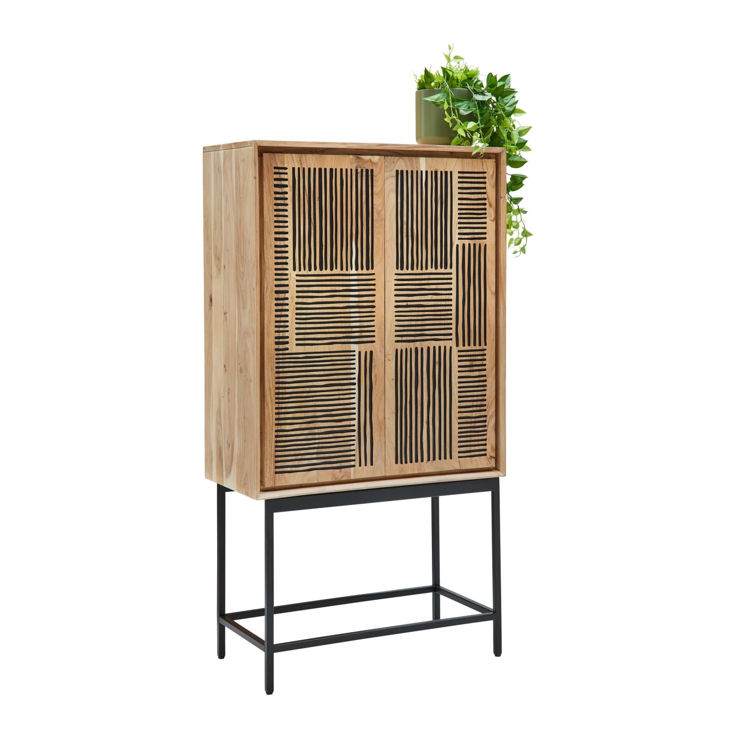 Mömax Highboard Tarim Schwarz/Akaziefarben