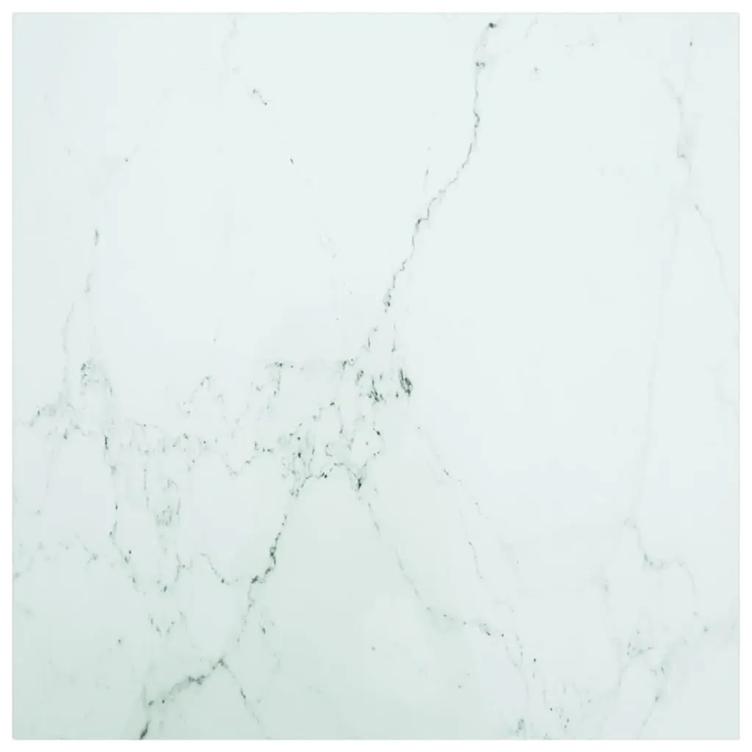 vidaXL Tischplatte Weiß 70x70 cm 6 mm Hartglas in Marmoroptik 322256