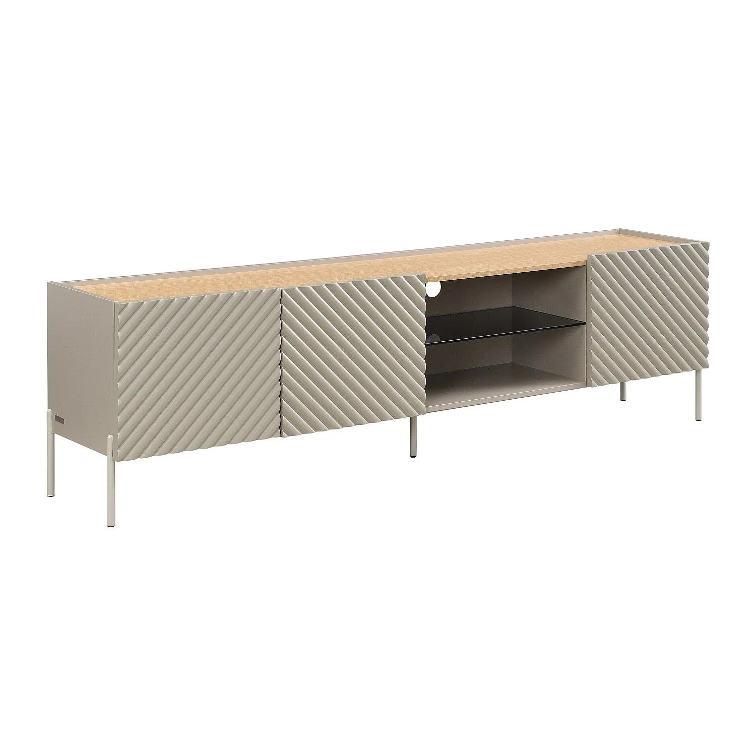 Vente-unique Tv-Board Tasiba Beige  Naturfarben Hell 200 cm