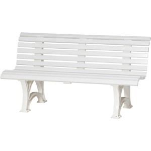 Weiße Blome Gartenbank Helgoland für 3 Personen, aus Kunststoff mit Mehrkammerprofilen.