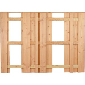 T & J Sichtschutzzaun Aalborg aus Lärche, 180x130cm, naturbelassenes Holz.