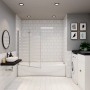 AICA Badewanneaufsatz 120x140cm, 2-tlg. Faltwand, Links Montage, 6mm ESG Nano-Glas Duschwand