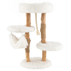 Costway Katzenmöbel Katzenkratzbaum Kletterbaum Katzen Weiß 87cm
