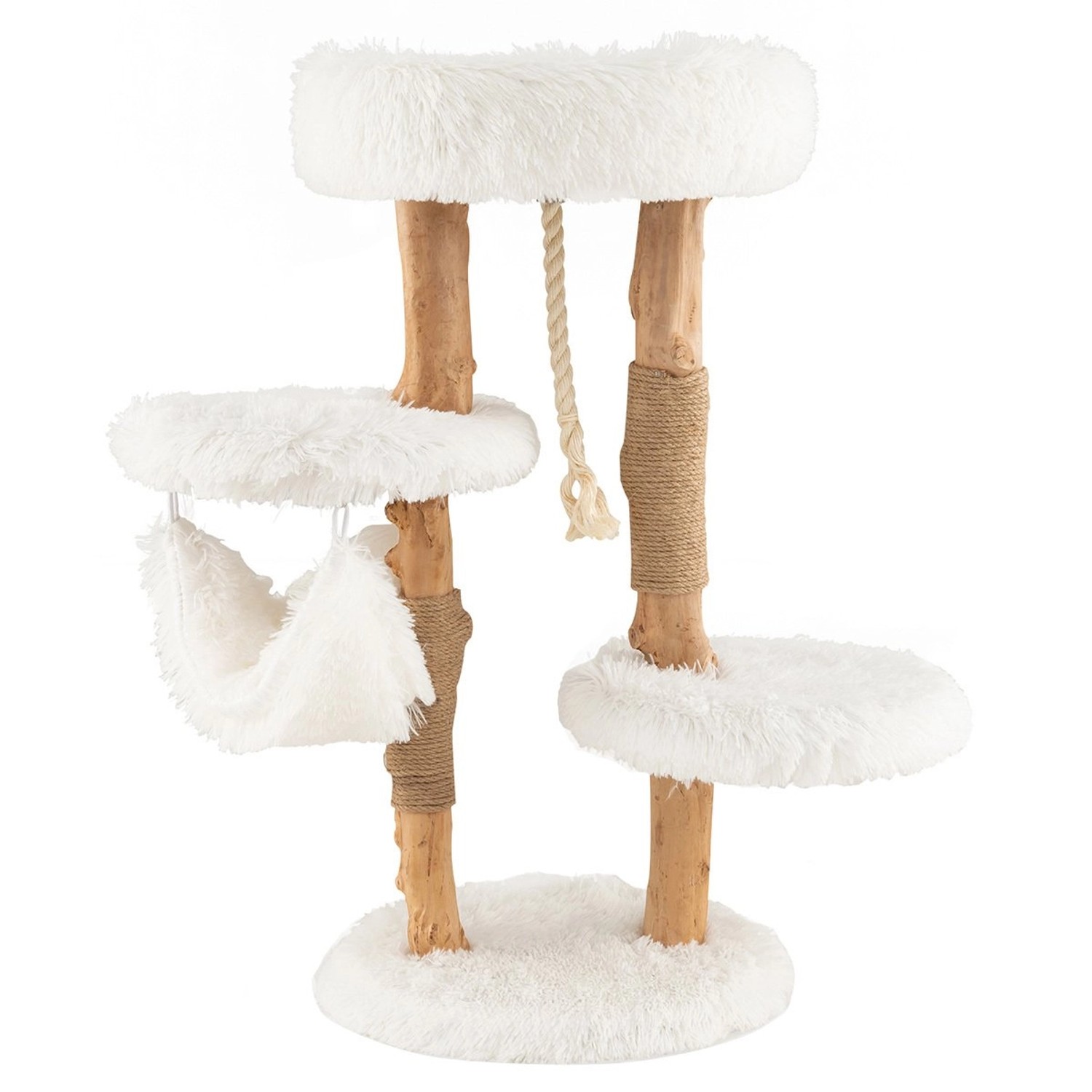 Costway Katzenmöbel Katzenkratzbaum Kletterbaum Katzen Weiß 87cm