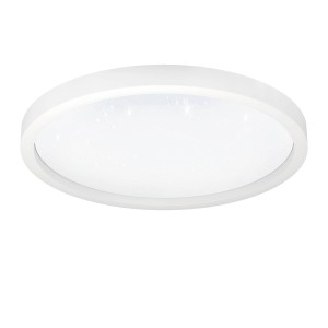 Weiße, runde Eglo LED-Deckenleuchte Montemorelos-Z mit Kristalleffekt, Ø 57 cm.