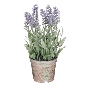 Violette Kunstpflanze Lavendel im Topf, 21,5 cm hoch, Ø 12 cm. Dekorative Zimmerpflanze.