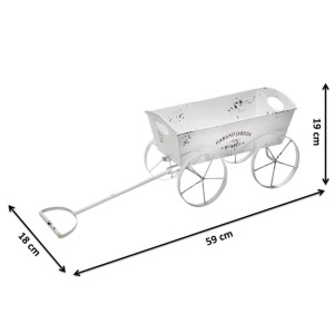 Dekorative Kobolo Pflanzschubkarre im Landhausstil, ideal als Pflanztopf oder Gartendeko.