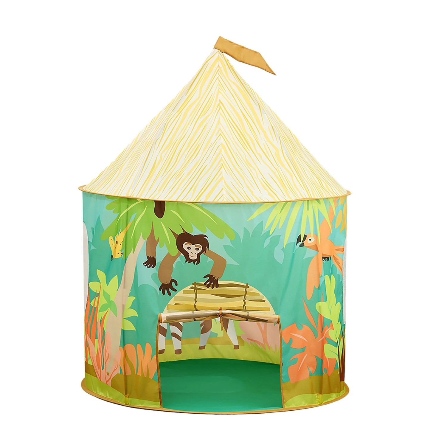 Relaxdays Spielzelt Polyester Gelb Orange Blau Grün Faltbar 125 cm x 105 cm
