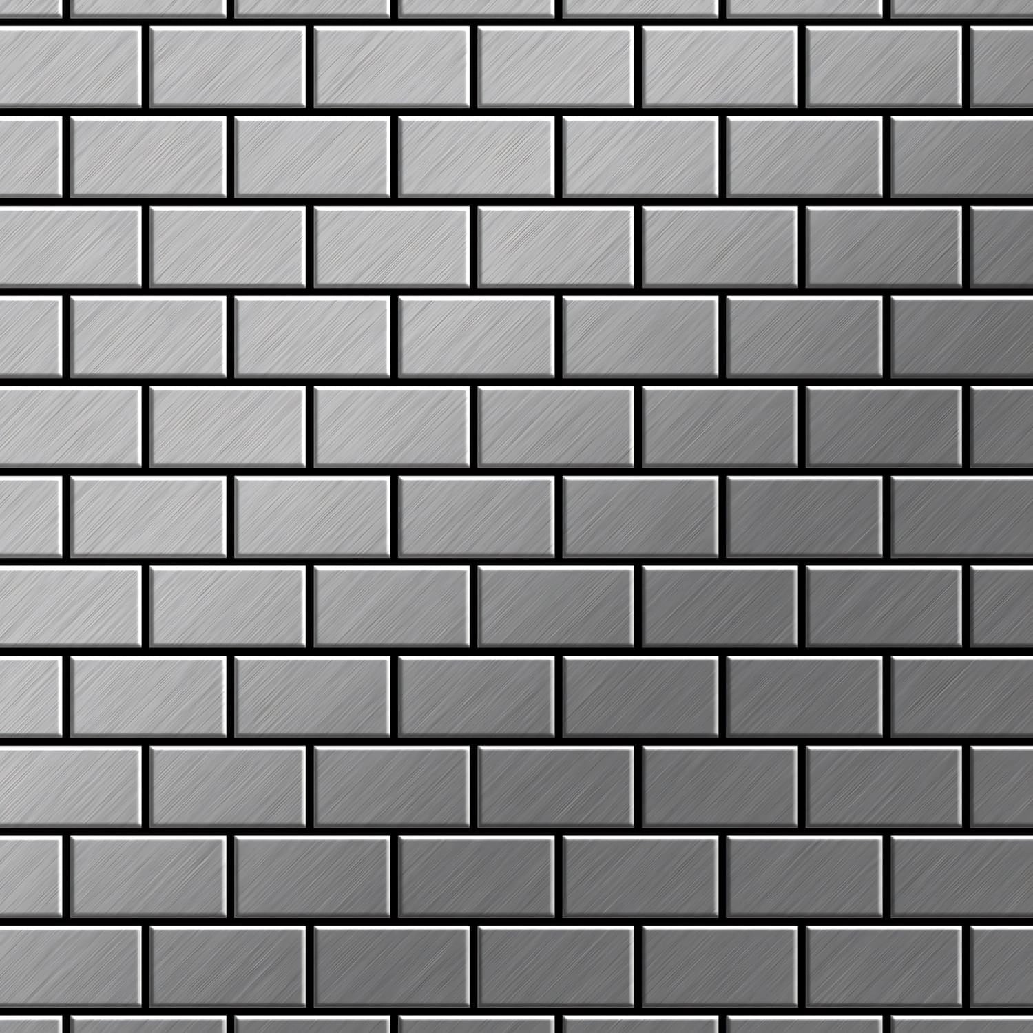 ALLOY Mosaik Fliese Massiv Metall Edelstahl Marine Gebürstet Grau 1,6mm Hou günstig online kaufen