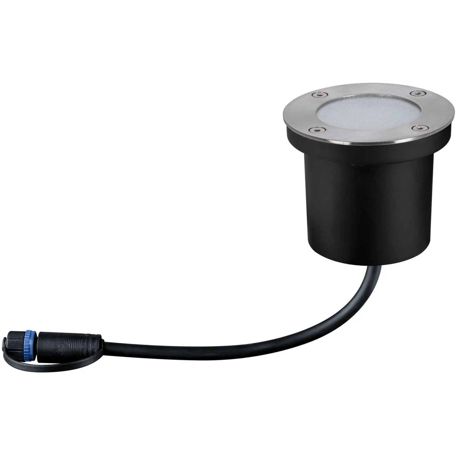 Paulmann Plug & Shine Bodeneinbaustrahler RGBW, runde Außenleuchte mit Kabel und Stecker.