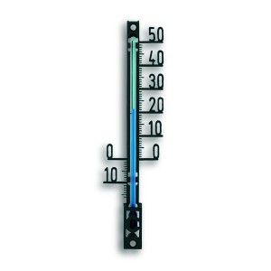 Schwarzes TFA Außen-Thermometer Filigran zum Aufhängen.