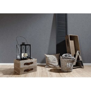 A.S. Creation Vliestapete Metropolitan Paul Bergmann Berlin Beton Grau im Raum mit Deko.