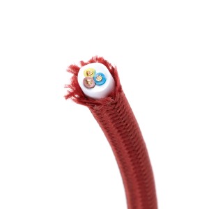 Orion Lightstyle Textilkabel, 3-adrig, Bordeaux, Meterware für Lampen.