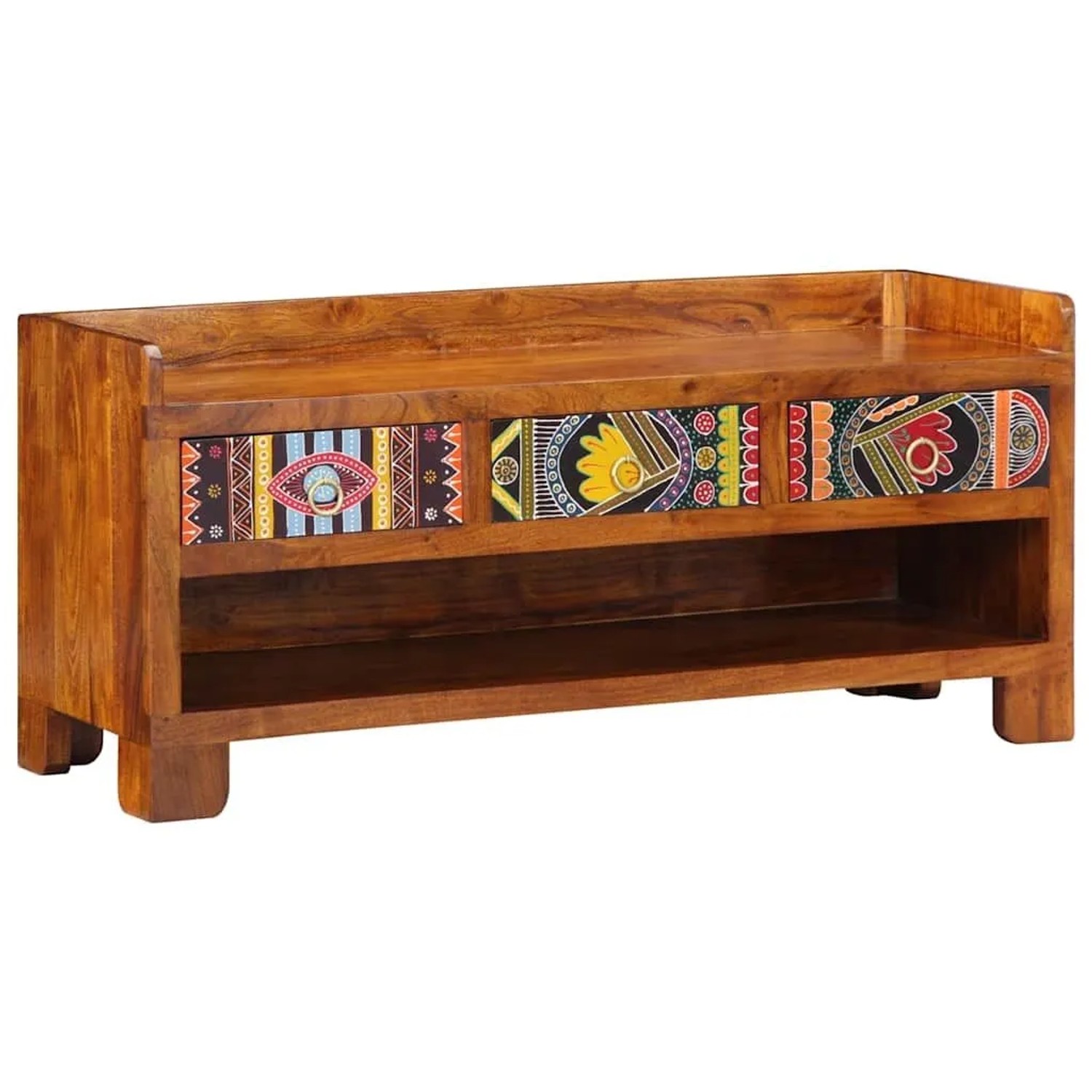 vidaXL Schuhbank Honigbraun 100 x 35 x 45 cm Akazienmassivholz 4016525
