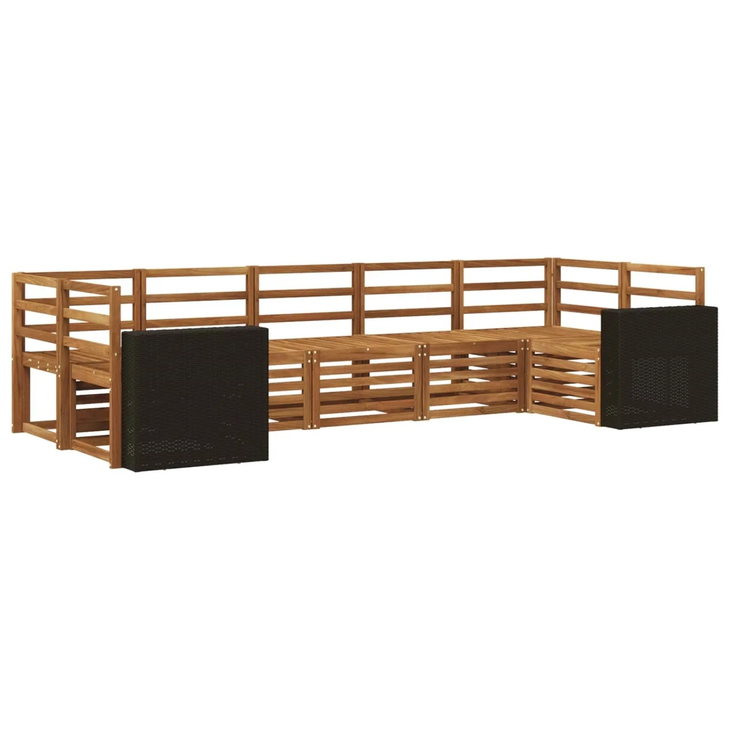 vidaXL Ecksofa Set 7 Stk Natur Massivholz Akazie 3384810