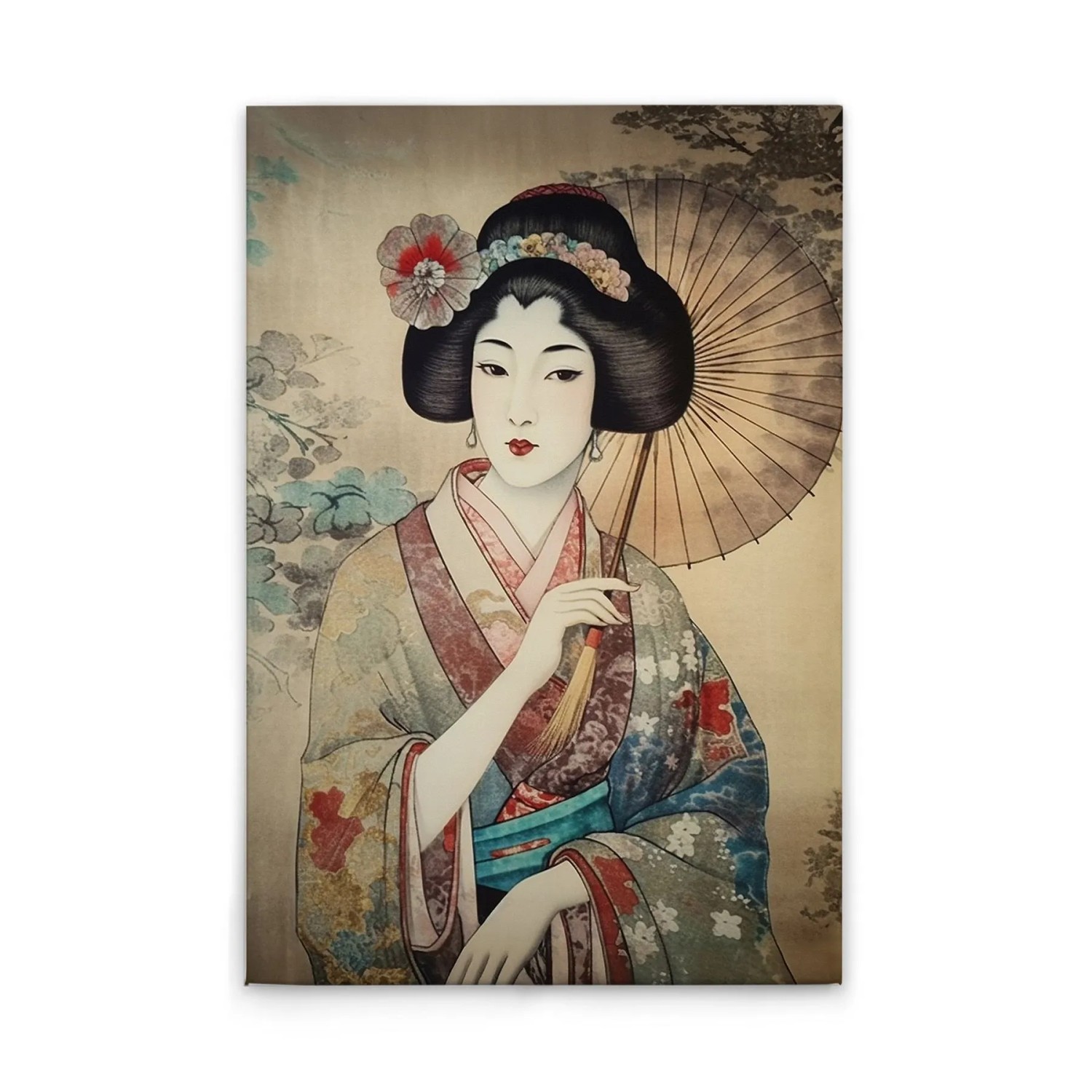 Tadessi Leinwandbild - M1-No.52060 - Geisha Asia Vintage - 40 x 60 cm - Querformat