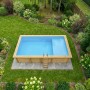 ALTANKA Holzpool Aqua 7x3,75 Höhe 1,45 m HELLBLAU mit Liegefläche auf Rahmen ohne Betonierung BAS7308OSPU+PLA308_3