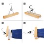 Songmics Hosenspanner Set, 12-teilig, Holz natur, mit verchromtem Haken und Filzeinlage.
