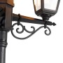 Detailaufnahme: Schwarze QAZQA Laterne Hauptstadt, 3-flammig, klassisches Design für den Außenbereich.