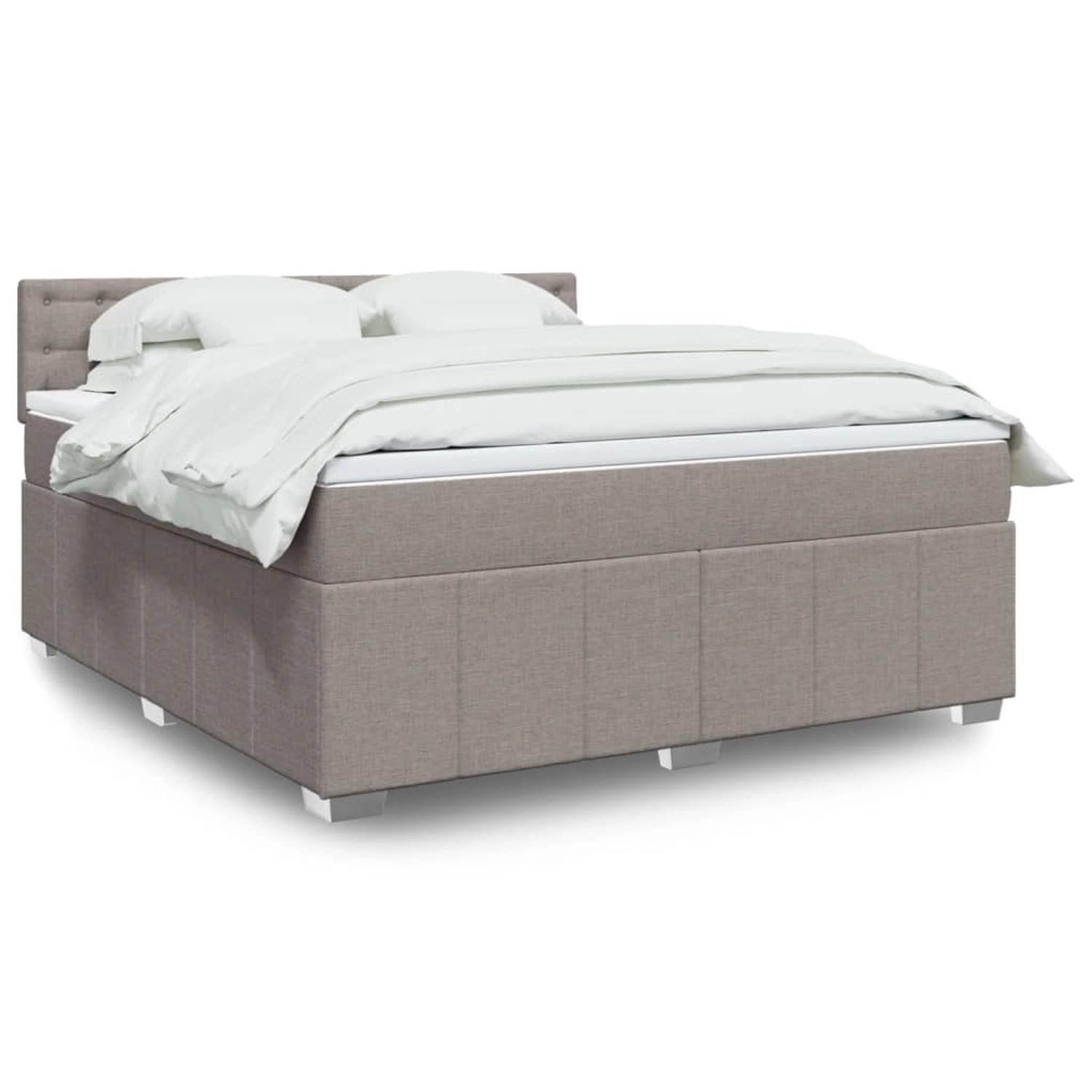 vidaXL Boxspringbett mit Matratze Taupe 180x200 cm Stoff 3289465 günstig online kaufen