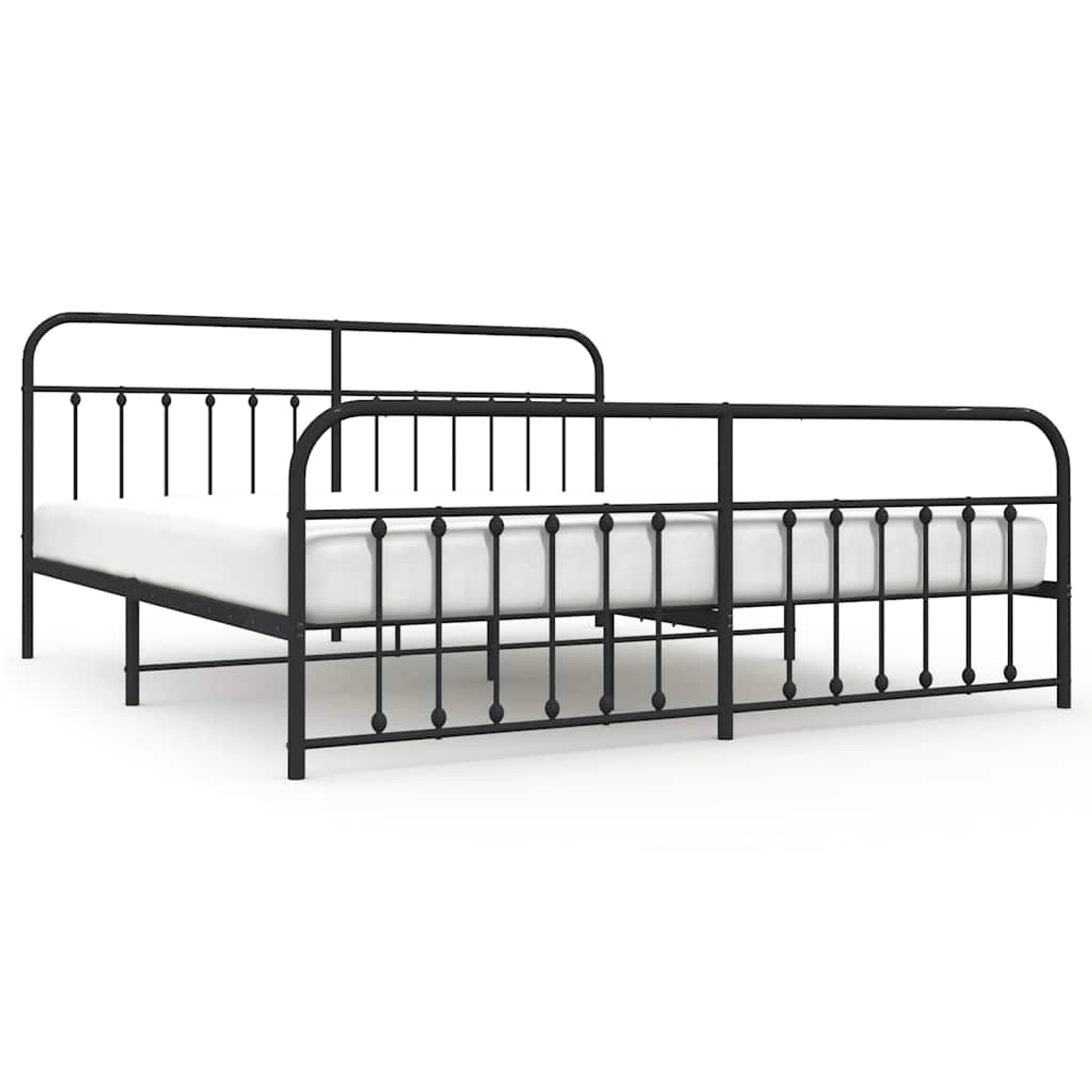 vidaXL Bettgestell mit Kopf- und Fußteil Metall Schwarz 193x203 cm 352602 günstig online kaufen