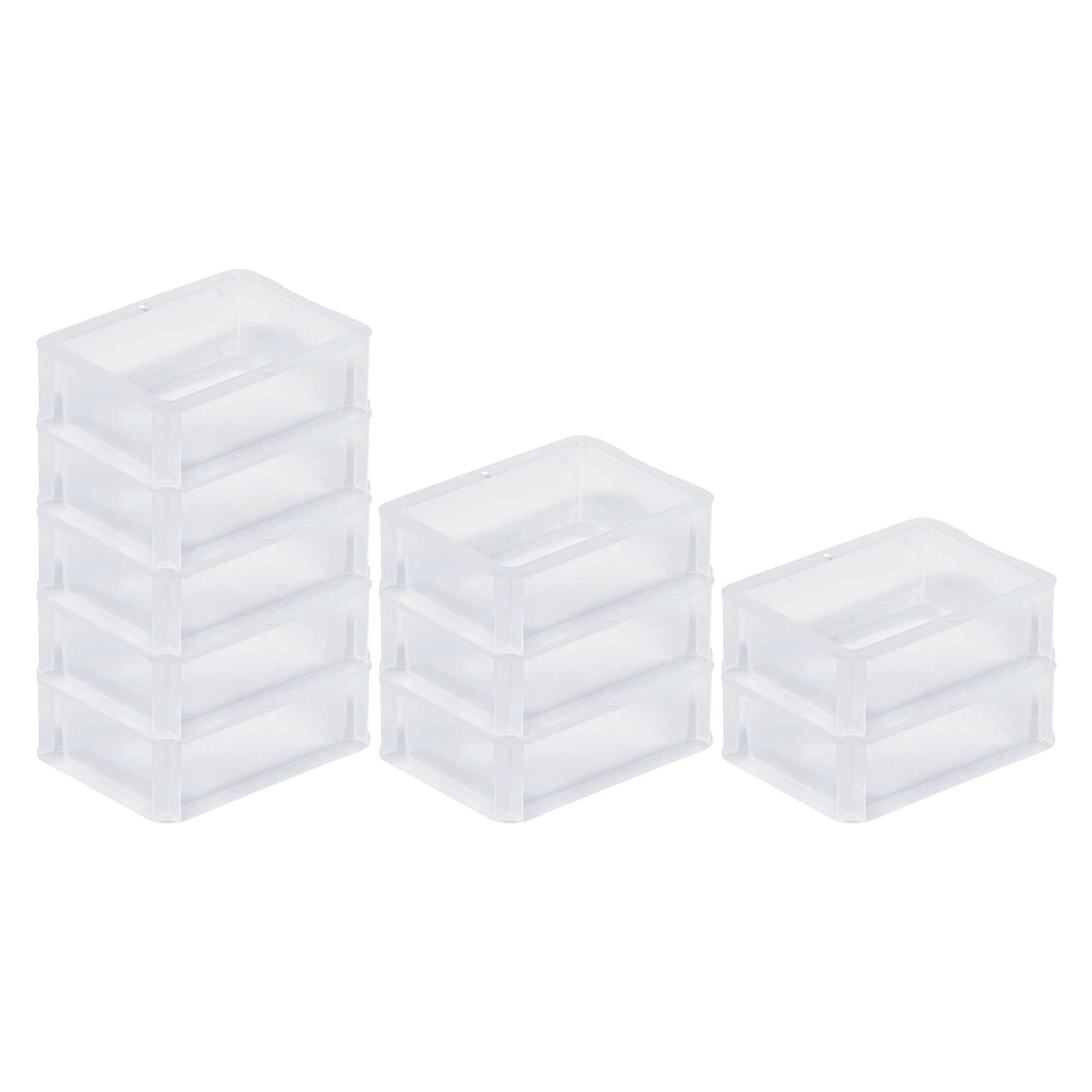 SparSet 10 x Transparenter Eurobehälter BasicLine Mit Geschlossenem Griff HxBxT 7 x 15 x 20 cm 1,3 Liter Eurobox Transpo...