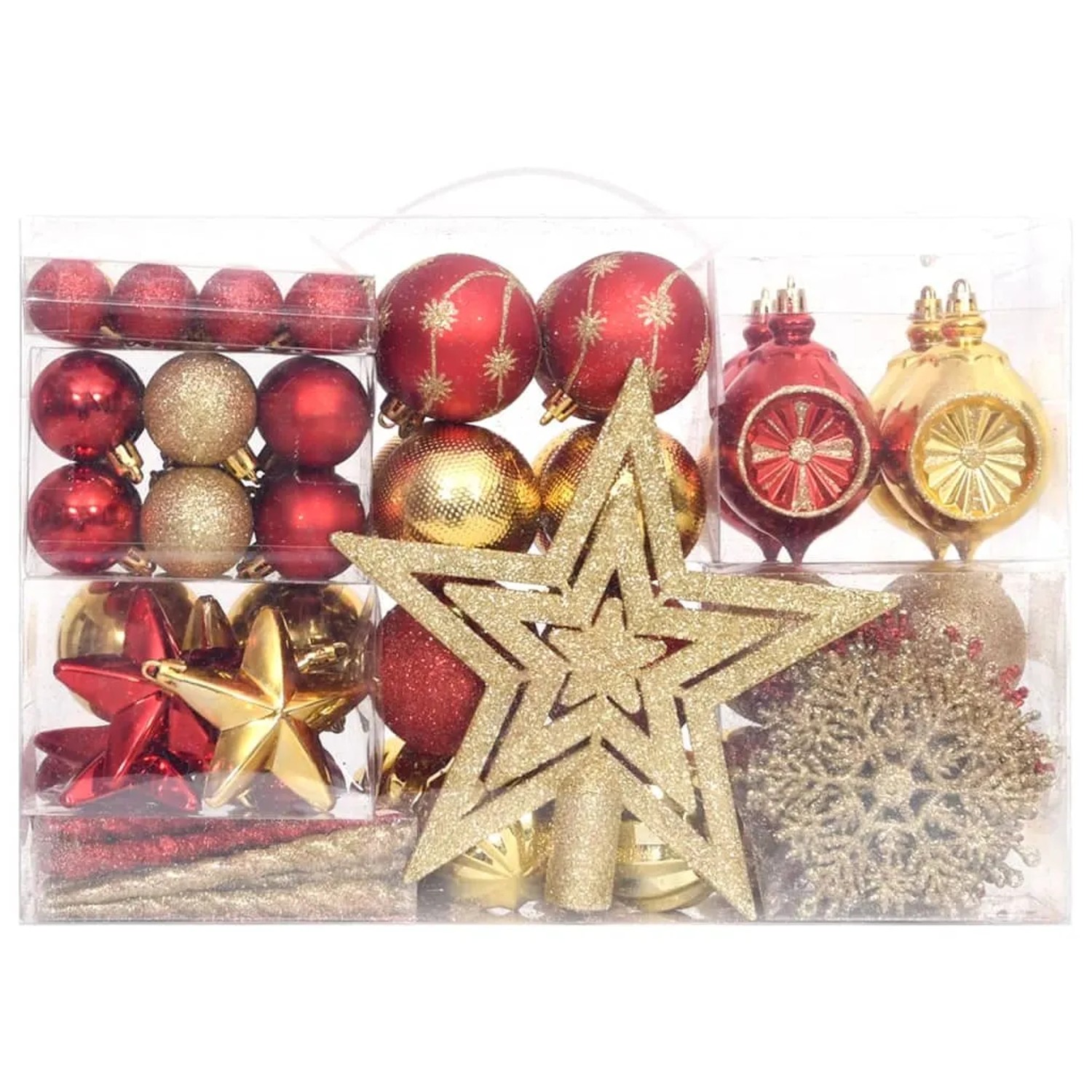 vidaXL 108-tlg. Weihnachtskugel-Set Golden und Rot